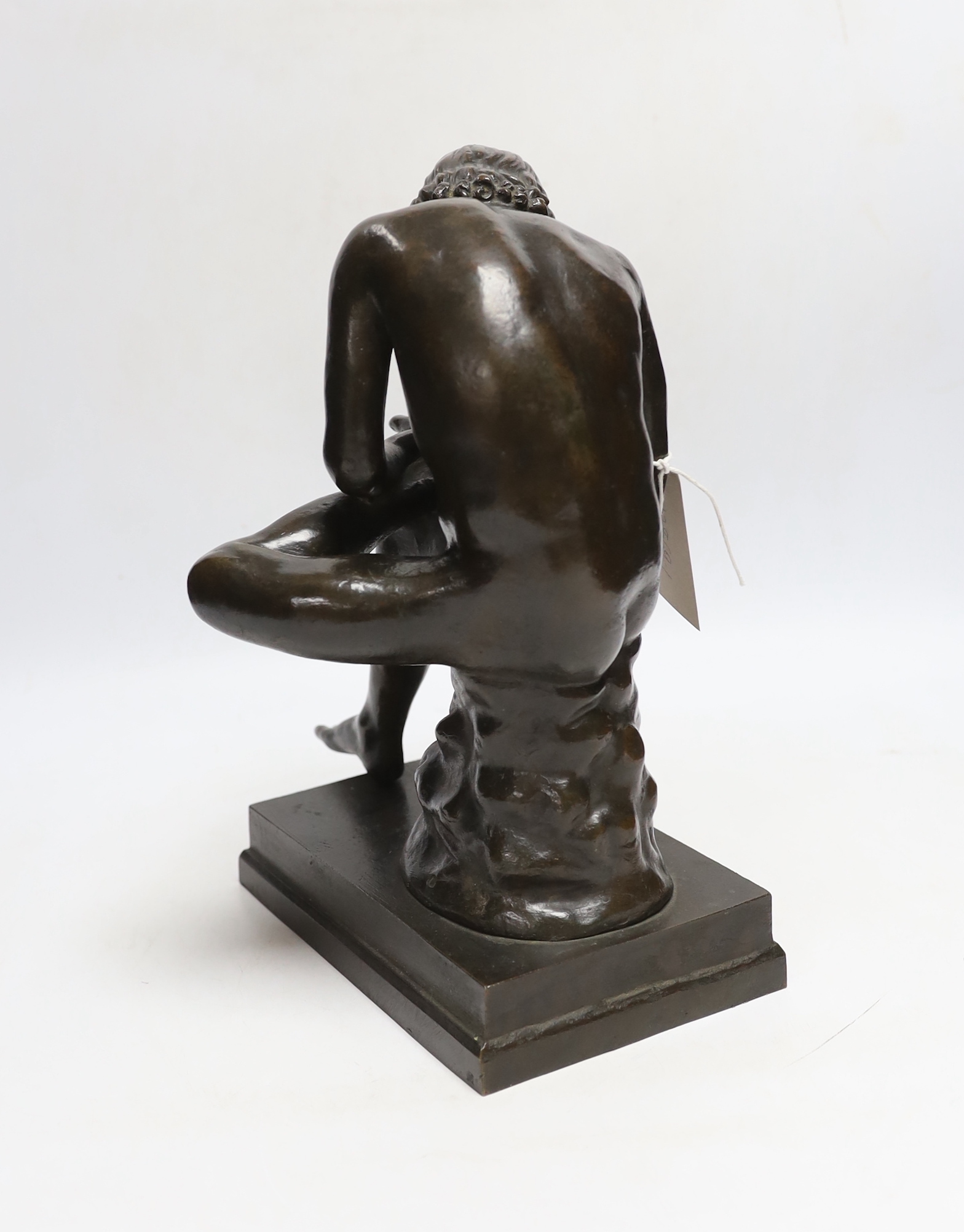 After the antique, Bronze figure of Spinario, boy with thorn, 30cm high